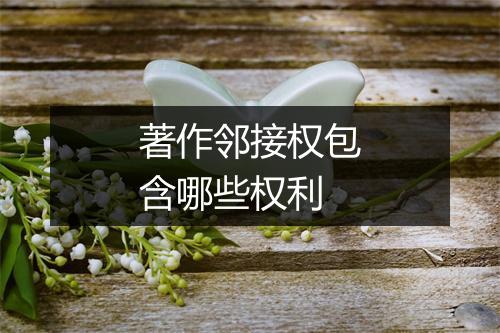 著作邻接权包含哪些权利