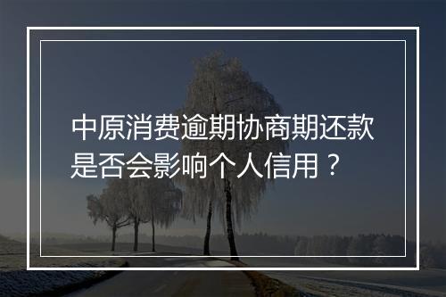 中原消费逾期协商期还款是否会影响个人信用？