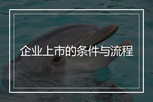企业上市的条件与流程