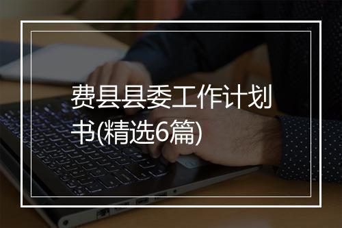 费县县委工作计划书(精选6篇)