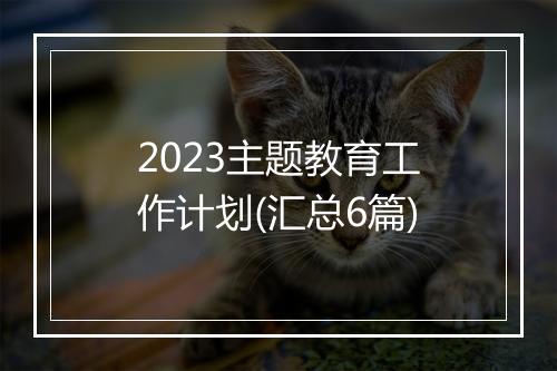 2023主题教育工作计划(汇总6篇)