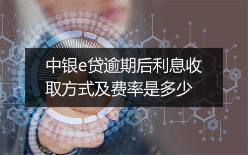 中银e贷逾期后利息收取方式及费率是多少