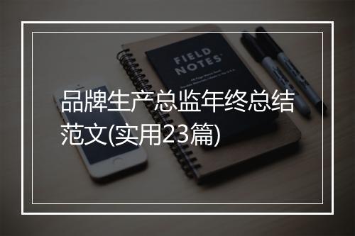 品牌生产总监年终总结范文(实用23篇)