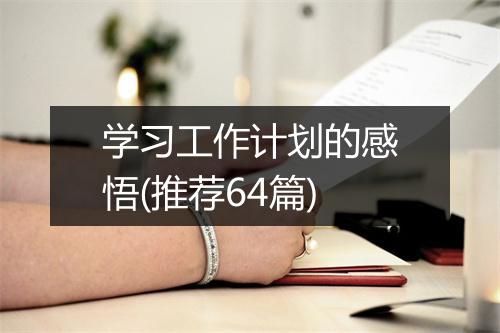 学习工作计划的感悟(推荐64篇)