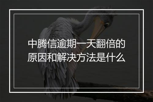 中腾信逾期一天翻倍的原因和解决方法是什么