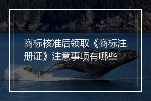 商标核准后领取《商标注册证》注意事项有哪些