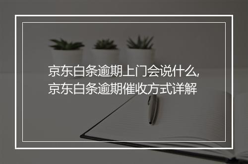 京东白条逾期上门会说什么,京东白条逾期催收方式详解
