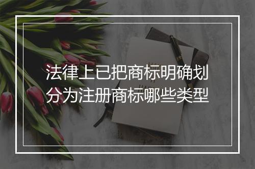法律上已把商标明确划分为注册商标哪些类型