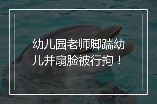 幼儿园老师脚踹幼儿并扇脸被行拘！