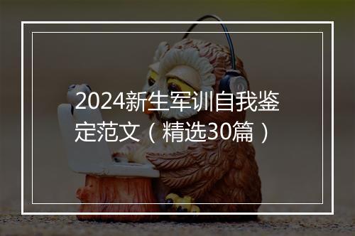 2024新生军训自我鉴定范文（精选30篇）