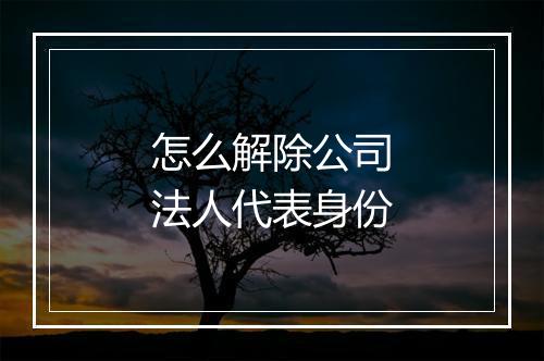 怎么解除公司法人代表身份