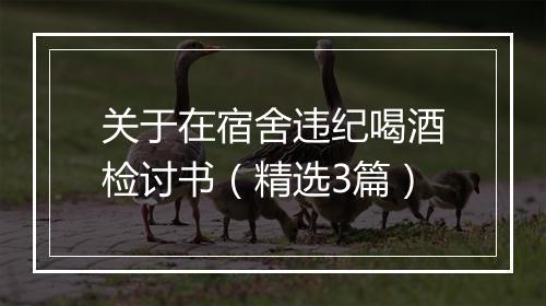 关于在宿舍违纪喝酒检讨书（精选3篇）