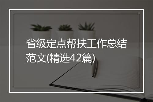 省级定点帮扶工作总结范文(精选42篇)