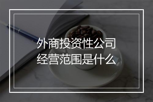 外商投资性公司经营范围是什么