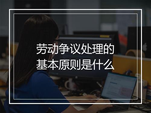 劳动争议处理的基本原则是什么