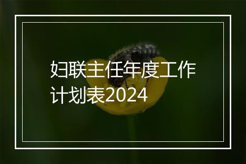 妇联主任年度工作计划表2024