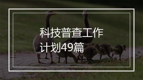 科技普查工作计划49篇
