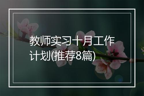 教师实习十月工作计划(推荐8篇)