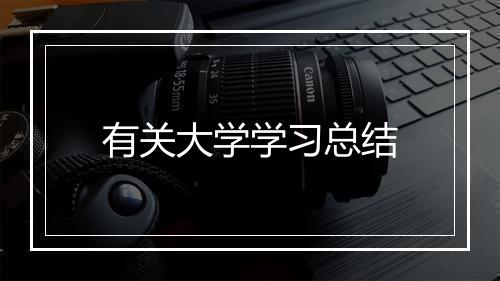 有关大学学习总结