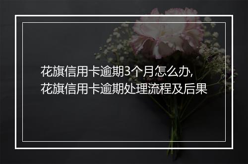 花旗信用卡逾期3个月怎么办,花旗信用卡逾期处理流程及后果