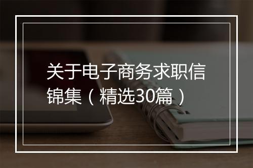 关于电子商务求职信锦集（精选30篇）