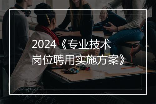 2024《专业技术岗位聘用实施方案》