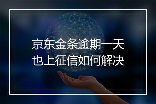 京东金条逾期一天也上征信如何解决