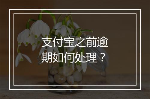 支付宝之前逾期如何处理？