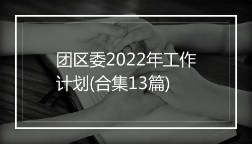 团区委2022年工作计划(合集13篇)