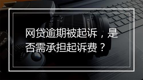 网贷逾期被起诉，是否需承担起诉费？