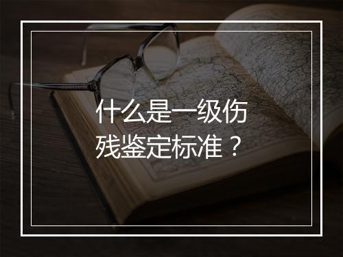 什么是一级伤残鉴定标准？