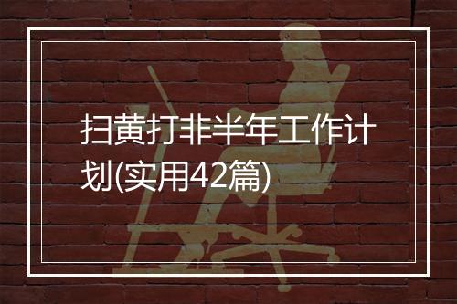 扫黄打非半年工作计划(实用42篇)