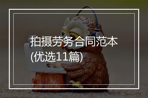 拍摄劳务合同范本(优选11篇)