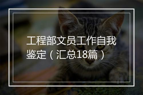 工程部文员工作自我鉴定（汇总18篇）
