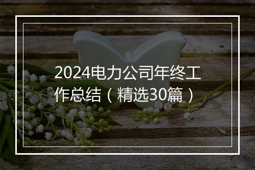 2024电力公司年终工作总结（精选30篇）