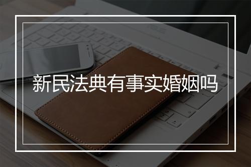 新民法典有事实婚姻吗
