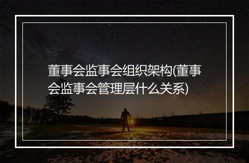 董事会监事会组织架构(董事会监事会管理层什么关系)