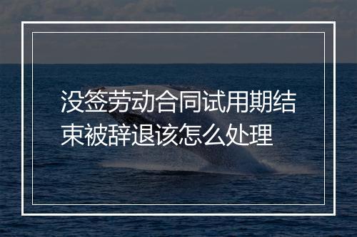 没签劳动合同试用期结束被辞退该怎么处理