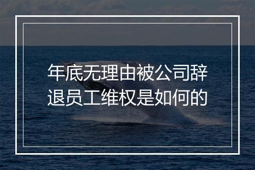 年底无理由被公司辞退员工维权是如何的