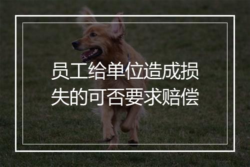 员工给单位造成损失的可否要求赔偿
