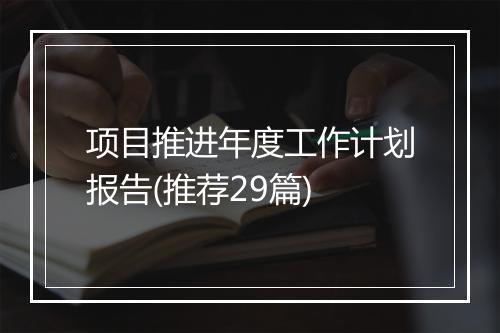 项目推进年度工作计划报告(推荐29篇)