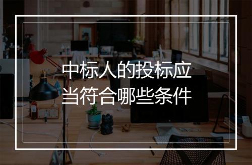 中标人的投标应当符合哪些条件