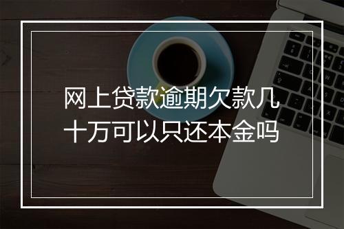 网上贷款逾期欠款几十万可以只还本金吗