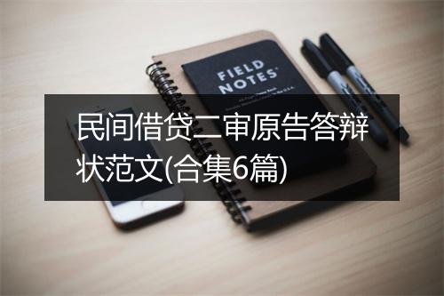 民间借贷二审原告答辩状范文(合集6篇)