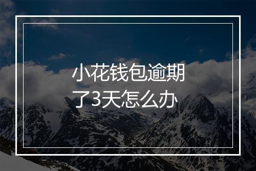 小花钱包逾期了3天怎么办