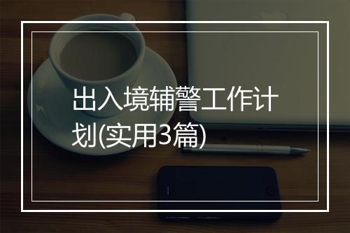出入境辅警工作计划(实用3篇)