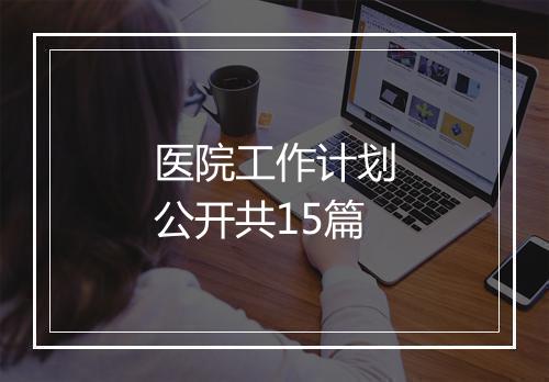 医院工作计划公开共15篇