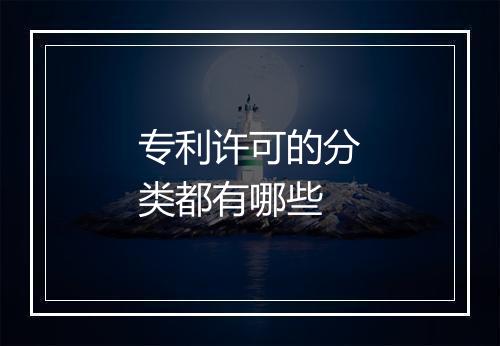 专利许可的分类都有哪些