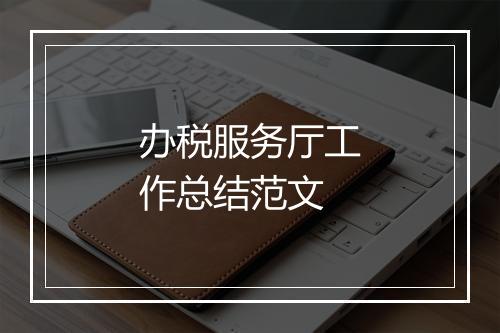 办税服务厅工作总结范文