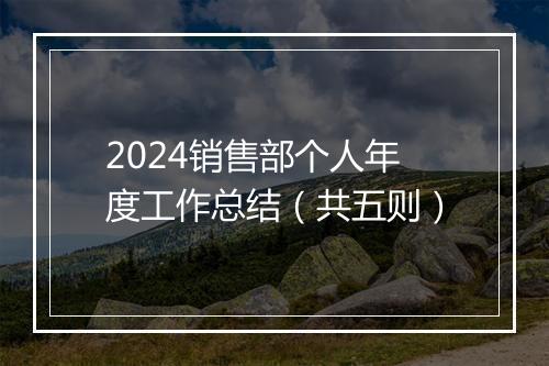2024销售部个人年度工作总结（共五则）